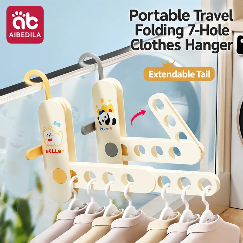 AIBEDILA Portable Foldable Travel Clothes Hanger Multi-functional Drying Rack Hanging Clothes Organizer for Hotel Camping Trip