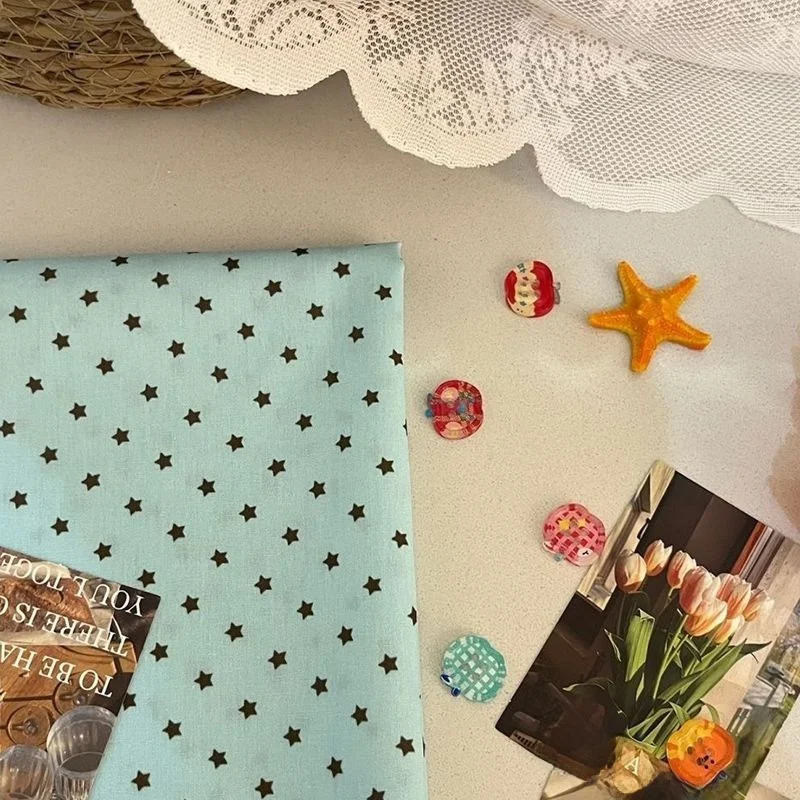 Star Polka Dot Tablecloth Student Dormitory Bedroom Decor Office Desk Tea Table Cloth High Aesthetic Value Cartoon Pattern