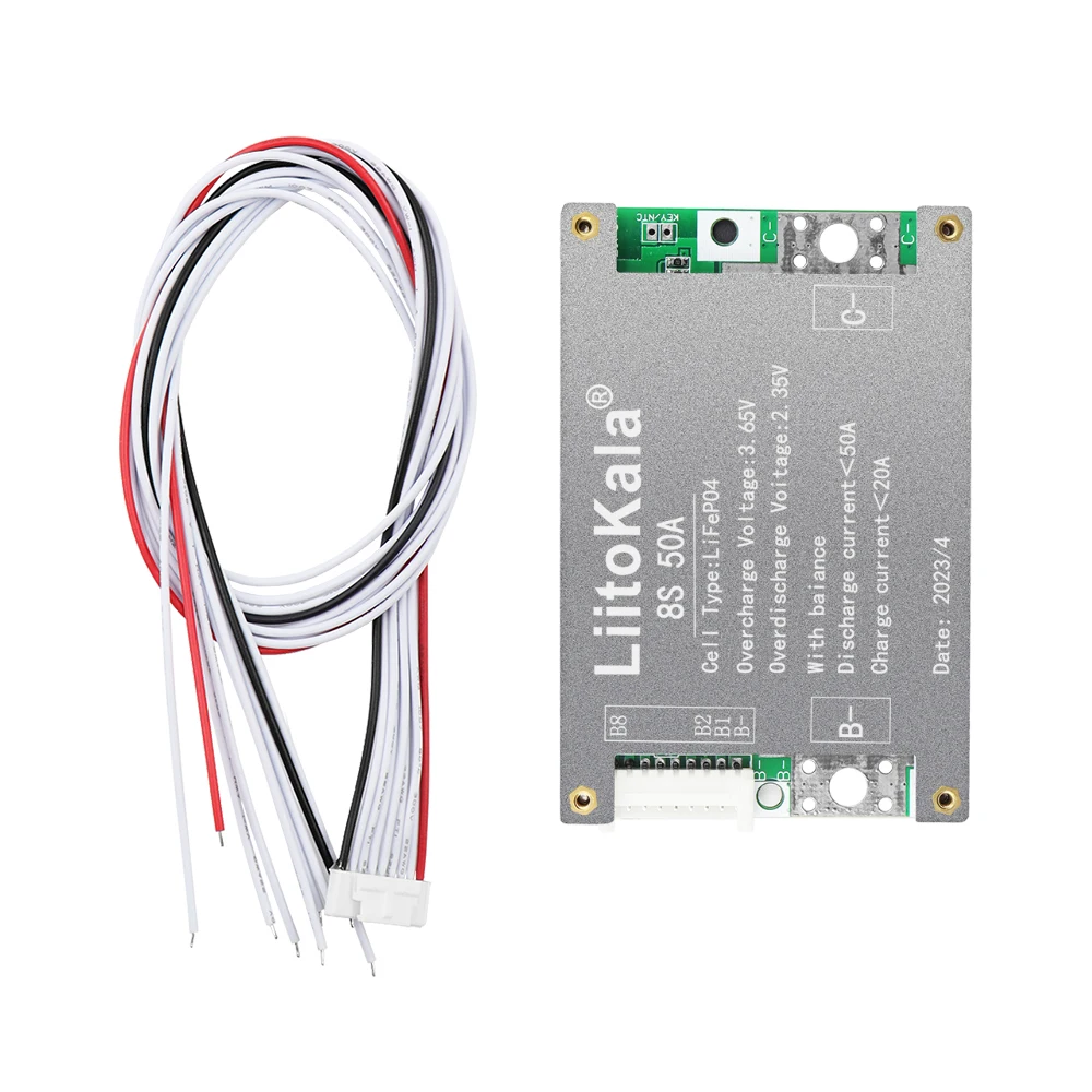 LiitoKala 8S-24V50A-BMS LiFePO4 Battery Balance Charge Board Equalizer NTC Temperature Protection Equalizador For Escooter/Ebike