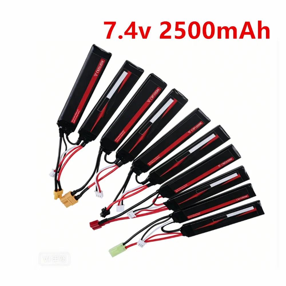 7.4v 2500mAh Lipo Battery for Water Gun 2s 502096 Battery For Mini Airsoft BB Air Pistol Electric Toys Guns Parts