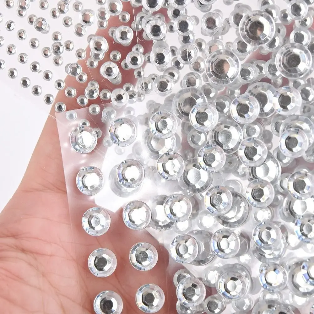 Fashion Pearl Rhinestones Stickers 3-12mm 6/7 Sheet Body Art Jewelry Stickers Disposable DIY Eyeliner Diamond Decals