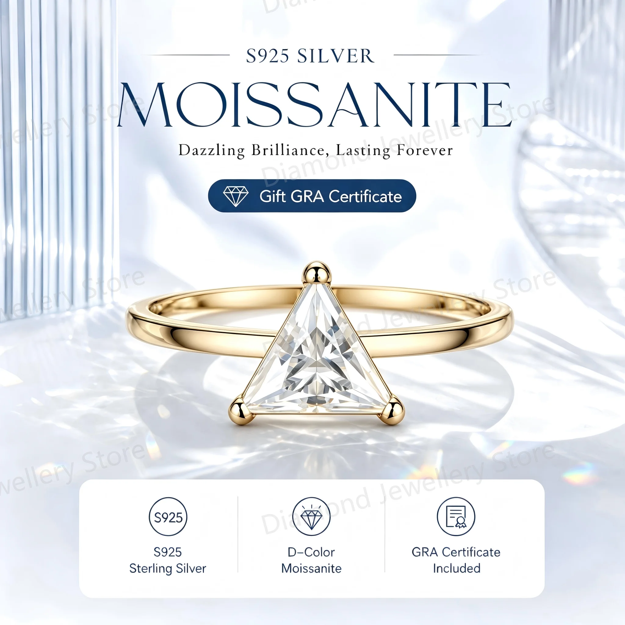 Princess Cut Rings Adjustable Rings With GRA Certificate Moissanite Pass Diamond Tester S925 Sterling Silver Oval Pear Rings Man view 5