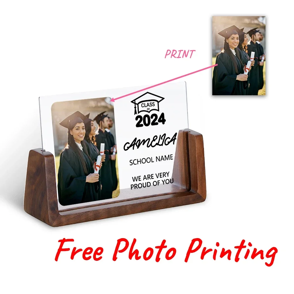 2024 Graduation Gifts for Classmate Student Custom Photo Frame Personalized Graduation Photo Frames Custom Wood Picture Frame