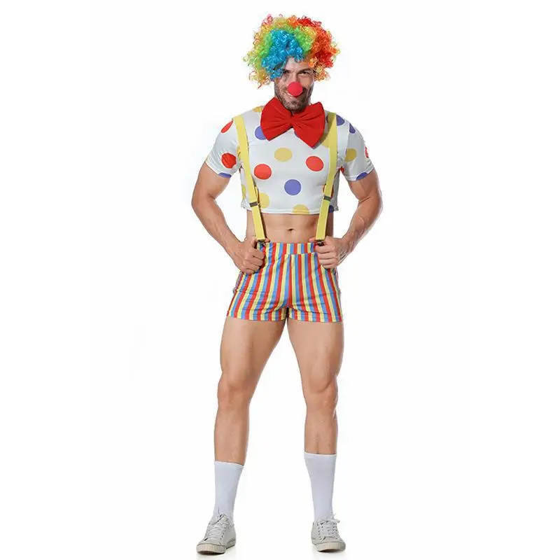 New Halloween Funny Clown Carnival Magic Role Play Makeup Ball Stage Costume