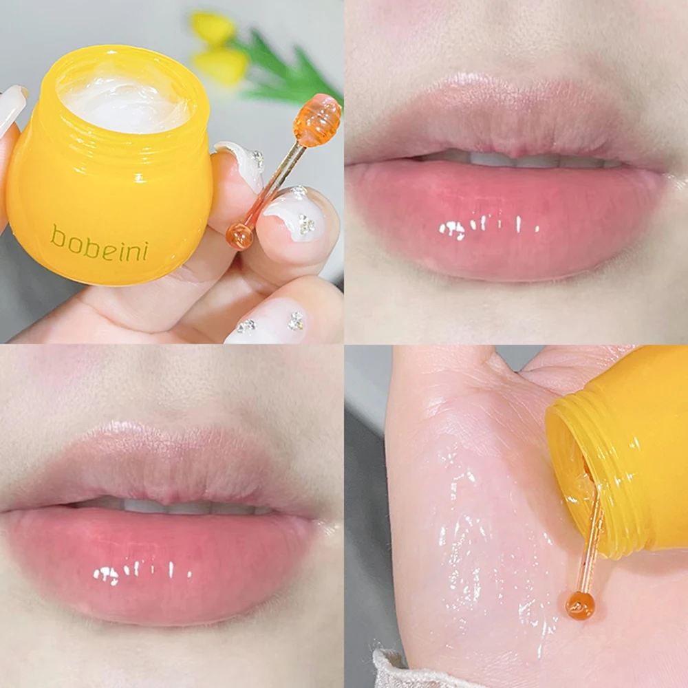 Hydrating Peach & Honey Lip Mask - Long-Lasting Moisture, Soothes Dry Lips, Reduces Fine Lines For Women