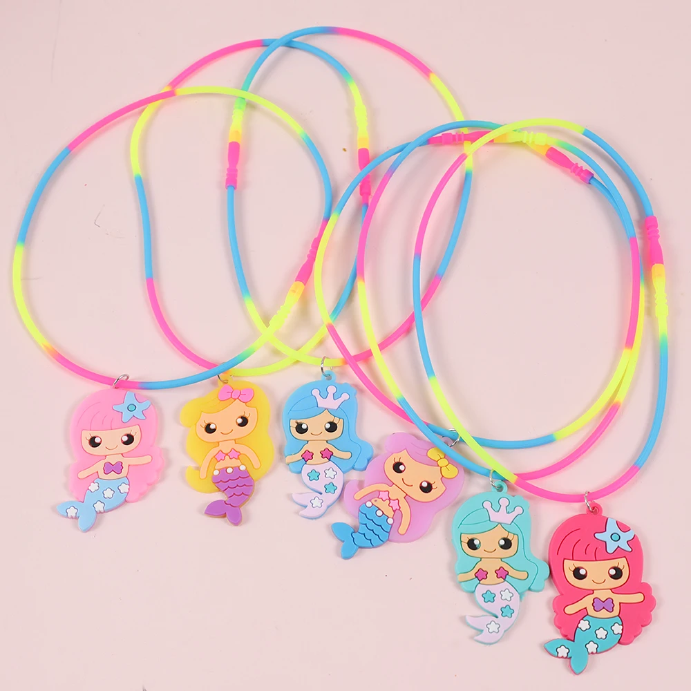 46Pcs Kawaii Mermaid Party Favors for kids Birthday Pinata Filler Gift Mermaid Bracelet Glasses Hairpin Necklace Baby Shower Toy