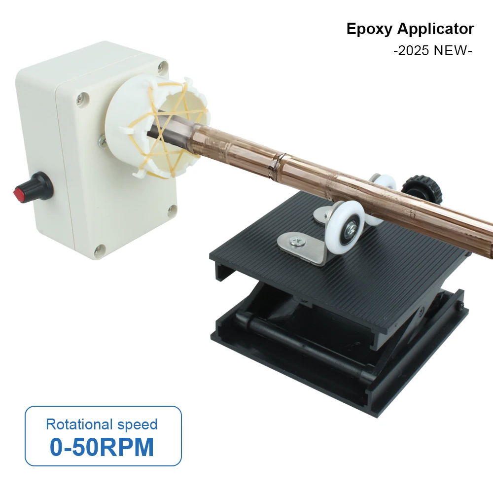 

DIY Fishing Rod Winding Equipment Adjustable 0-50RPM Wire Wrapping Machine Fishing Rod Epoxy Resin Coating Machine