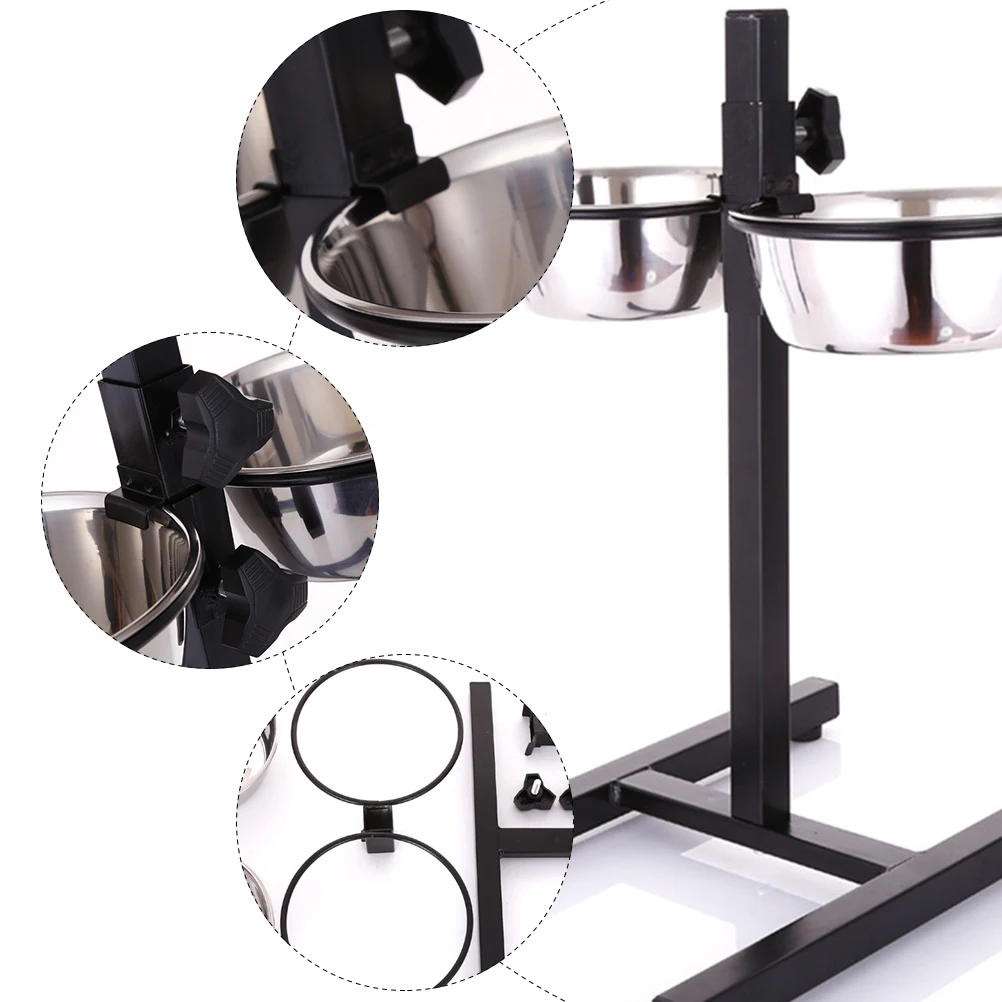 

2 Stainless Adjustable Height Durable Feeder Food Water Bowls Dog Food Water Bowls Pet Feeder Dog Supplies Pet Products