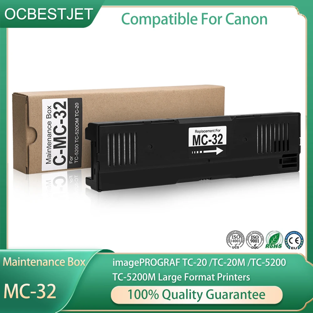 

MC-32 Maintenance Cartridge Ink Waste Tank With Chip Replacement for Canon imagePROGRAF TC-20 TC-20M TC-5200 TC-5200M Printers