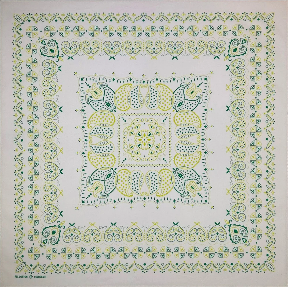 Clover Print Hip Hop Cotton Square Bandana Scarf Cashew Riding Headband Paisley Gifts For Men Unisex High Quality 55cm image 4