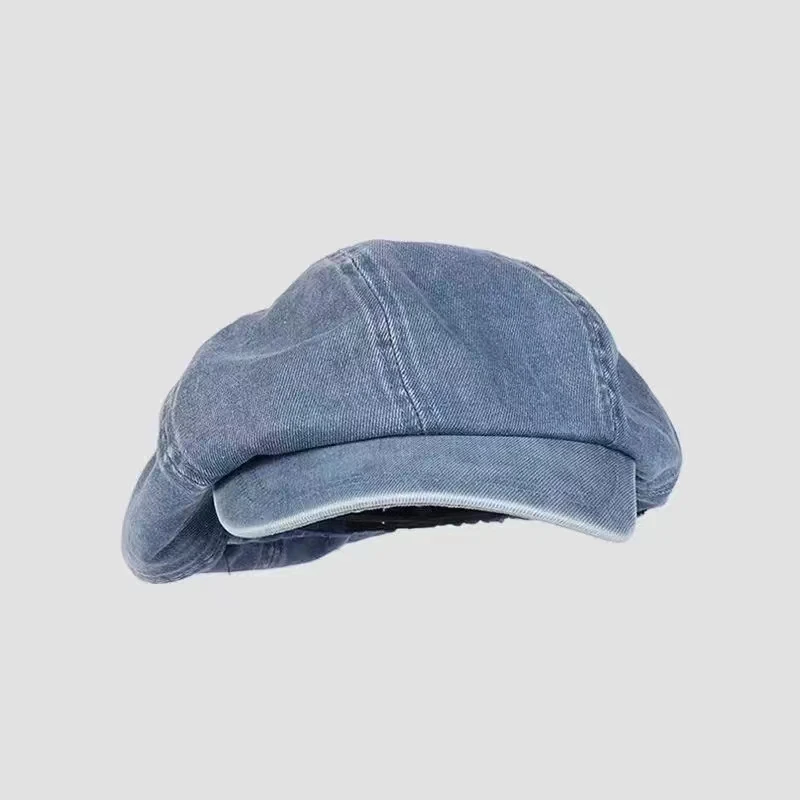 Cotton Denim Beret Hat Men Women 2024 Fashion Autumn Vintage Boinas Hombre Newsboy Flat Caps Big Octagonal Hat