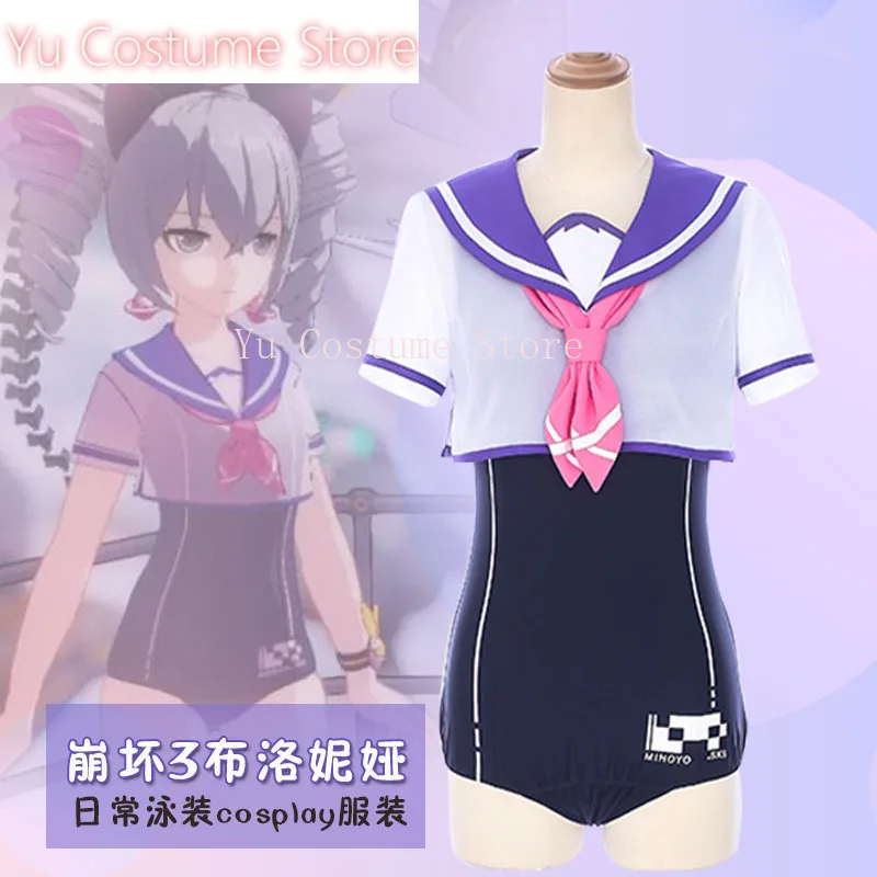 

Anime!Honkai Impact 3 Bronya Zaychik Jumpsuits Lovely Sexy Swimsuit Uniform Cosplay Costume Summer Pool Party Swimwear Free Ship