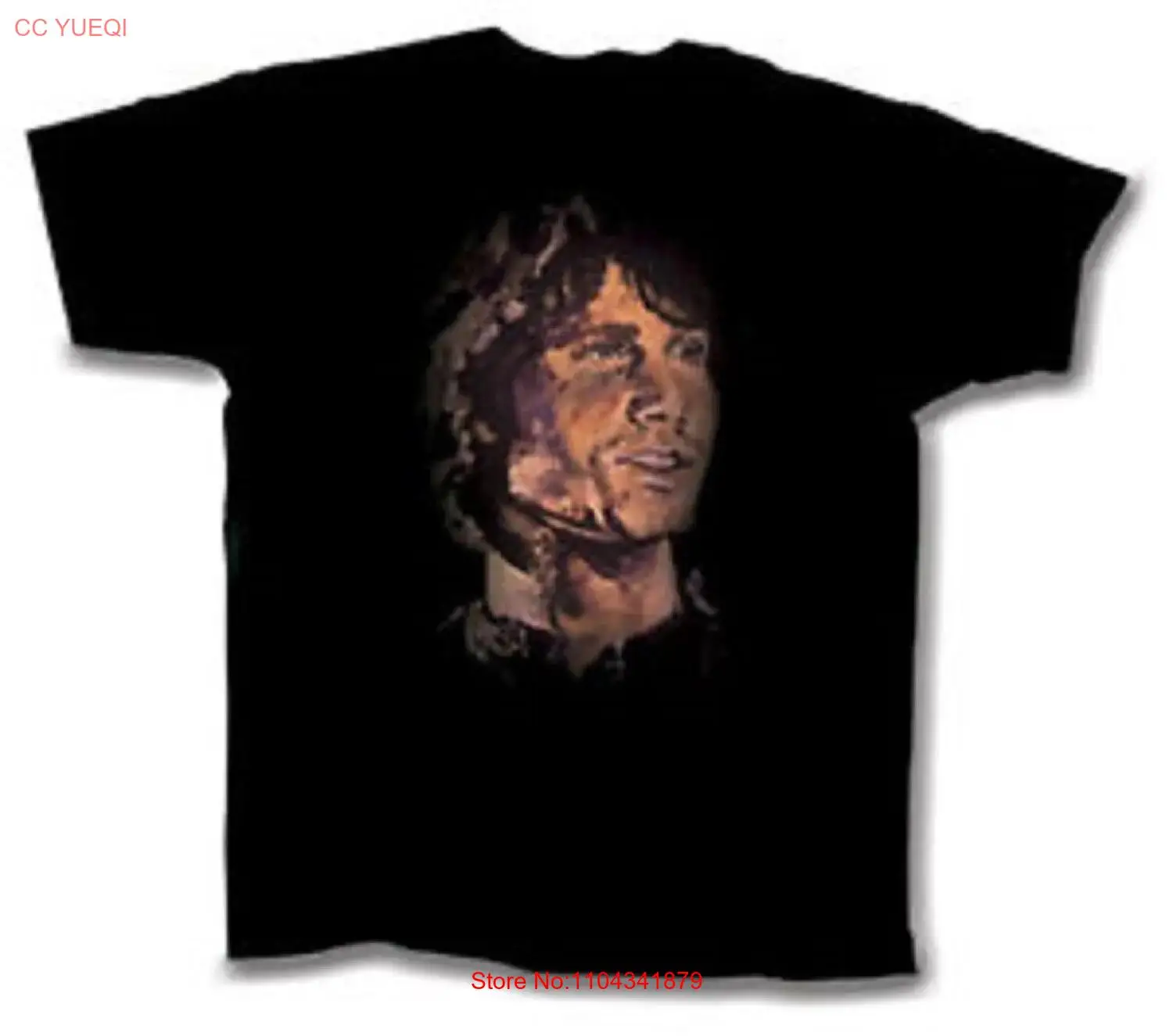 T-SHIRT - JIM MORRISON - PORTRAIT 2007 - 1/SIDED - BLACK/ORANGE -L,XL- RARE