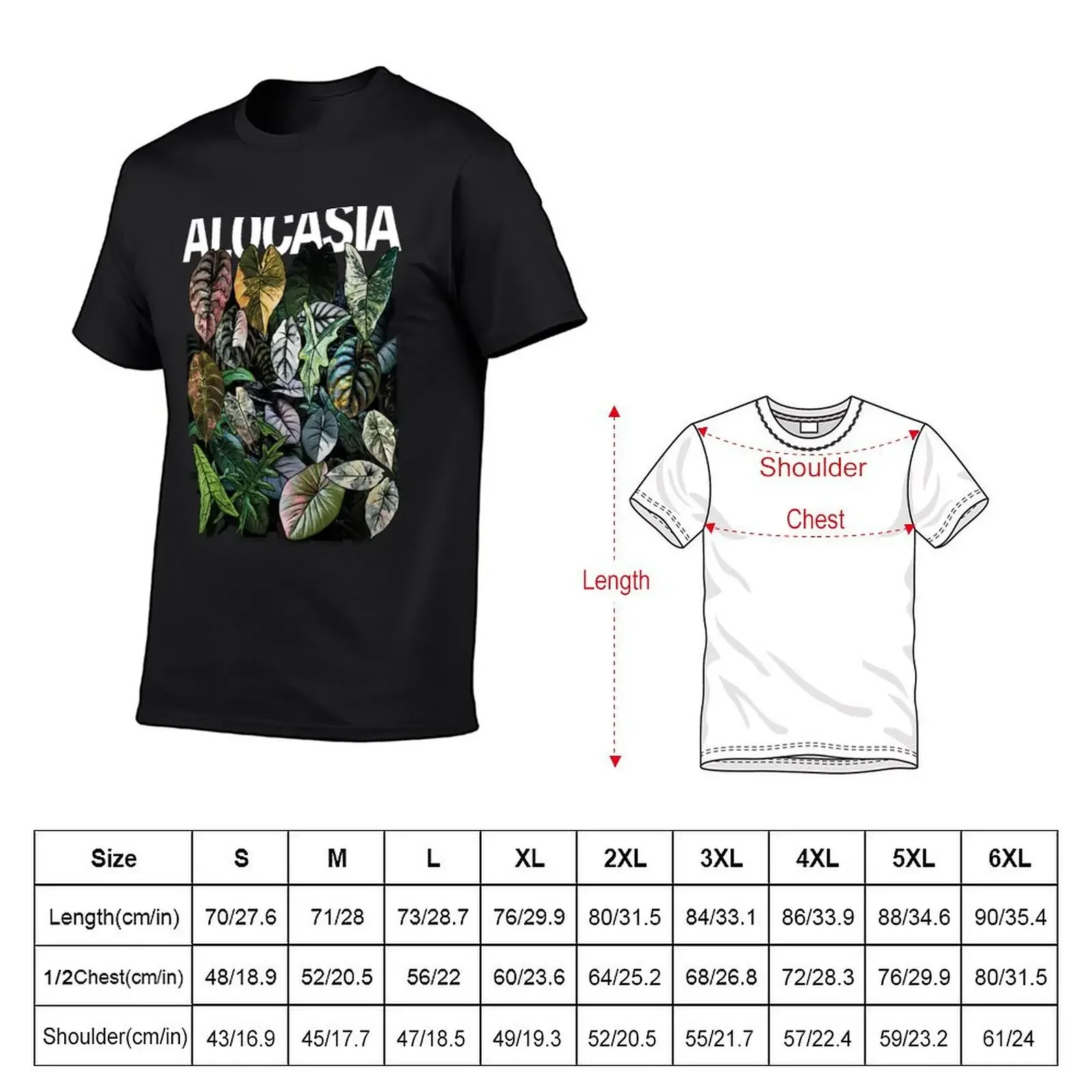 ALOCASIA JUNGLE Variegated T-shirt summer top korean fashion oversized black t-shirts for men