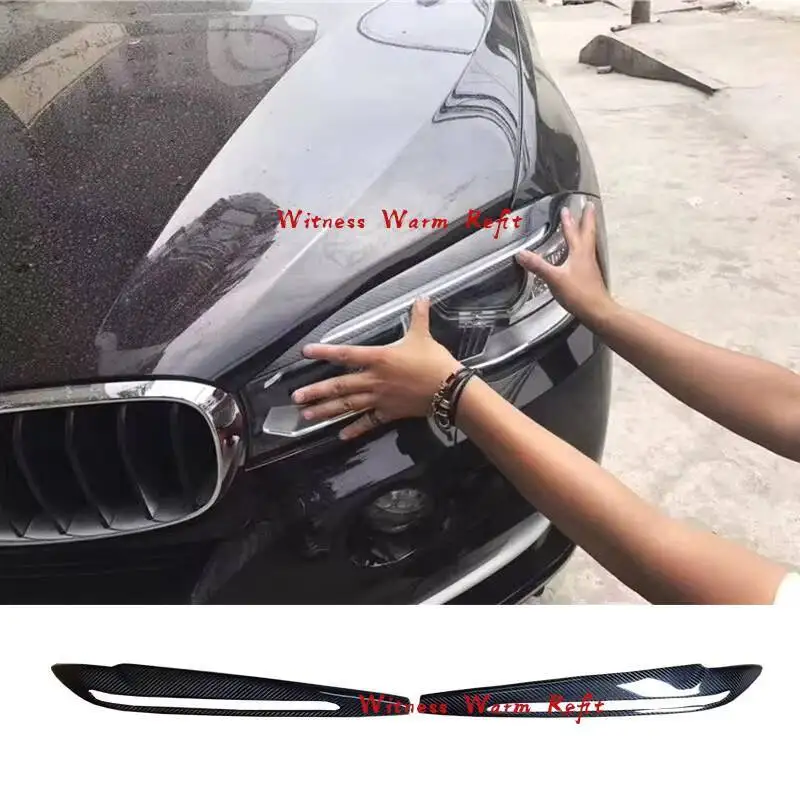 Lumières de sauna en fibre de carbone pour BMW X6, F16, 2014-up, lampe frontale, sourcils, accès au couvercle Kiev illage