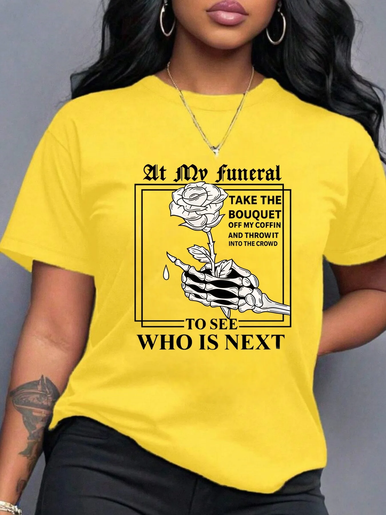 نمط "At My Funeral" على الطراز القوطي، قميص نسائي عصري، ملابس للعطلات