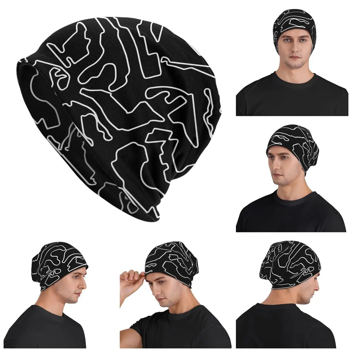 F1 2023 トラック暖かいニットキャップヒップホップボンネット帽子秋冬屋外ビーニー帽子男性女性大人用