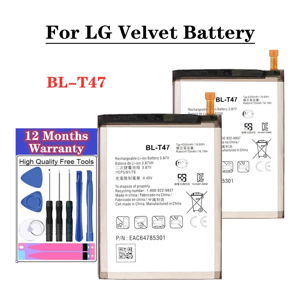 

Новый BLT47 BL-T47 Аккумулятор для LG Velvet LMG900TM 4300 мАч BL T47 высококачественный Сменный аккумулятор для телефона + Инструменты