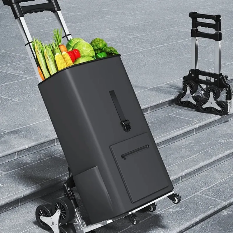 climbing stairs hand-pulled cart folding portable courier trolley trolley luggage cart small trailer pulling goods artifact