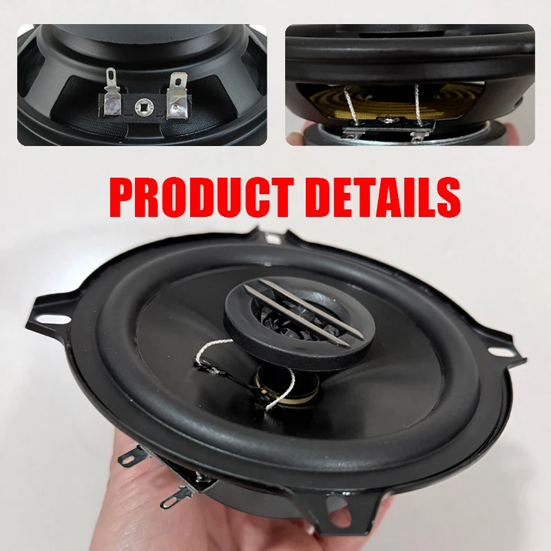 2pcs 5 Inch HiFi Coaxial Speaker Subwoofer 280W Car Automotive Audio Music Stereo 2-Way Full Range Frequency Car Speaker Woofer