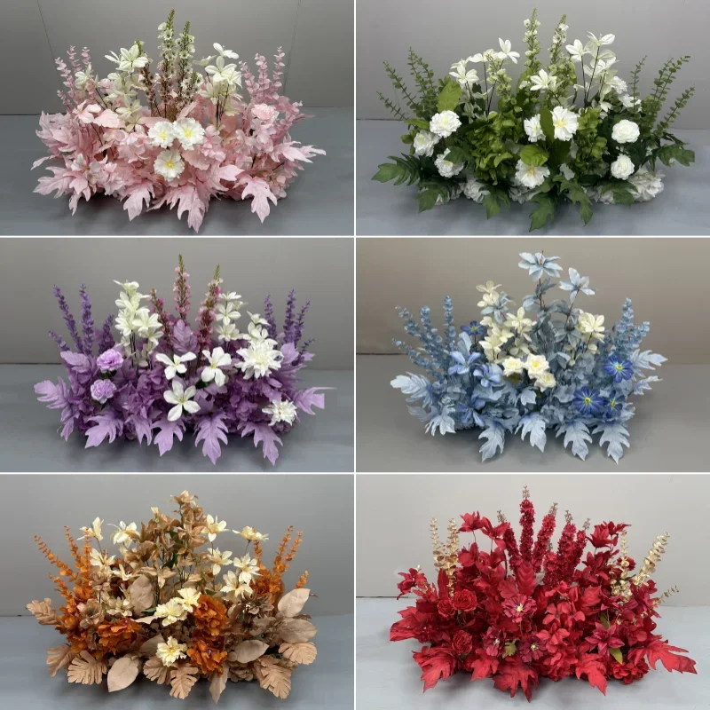 New special wedding decoration flower row road flower wedding stage decoration background decoration simulation