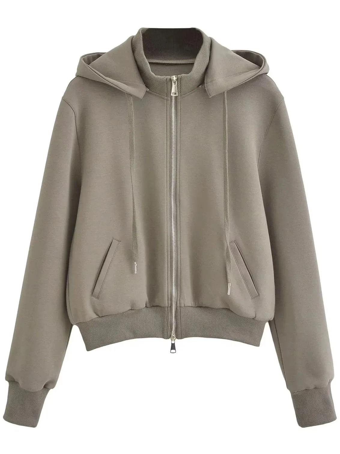 

Detachable Hooded Double Zippered Hoodie For Women 2024 Spring New Loose And Versatile Casual Sports Cardigan Jacket RYYO