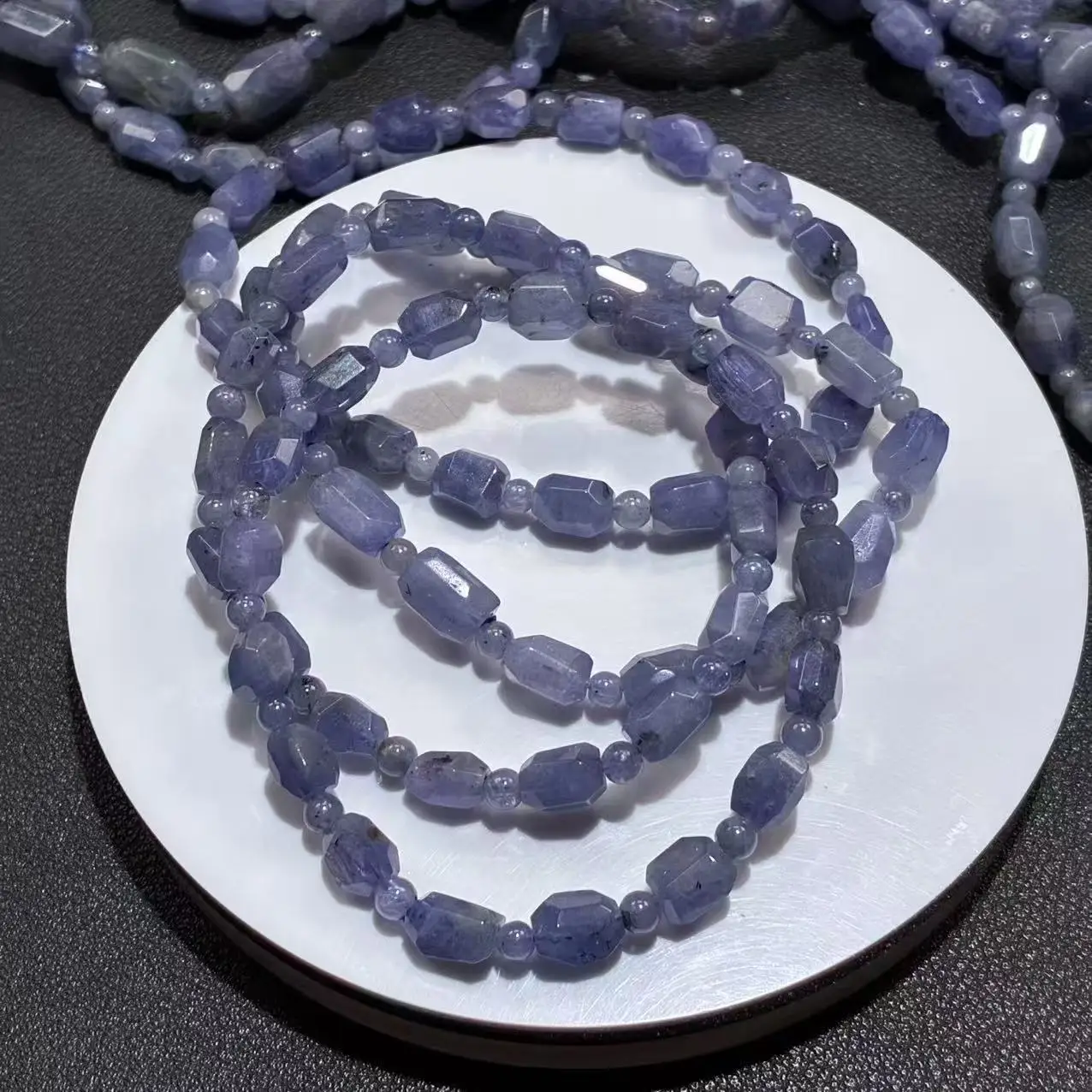 Xingyu Natürliche A+ Tansanit Unregelmäßige Facettierte Glatte Runde Lose Perlen Schmuck DIY Zubehör, Armband-Perlen Geschenk – Detail 6