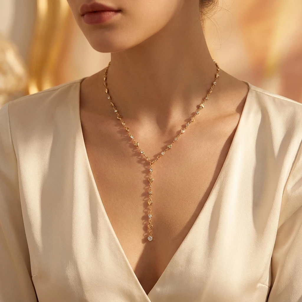 

Sexy Silver Gold Color Heart Crystal Necklaces for Women Coquette Rhinestone Aesthetic Chain Body Jewelry Accessories Party Gift