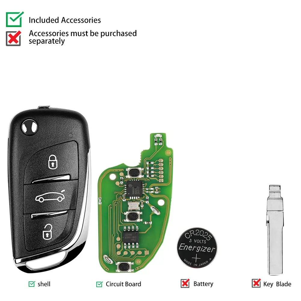 フォルクスワーゲン用リモートキーXhorse-XKDS00EN x 002,3つのボタン,vvdi2,vvdiキーツール,ミニキーツール,バッチあたり5個