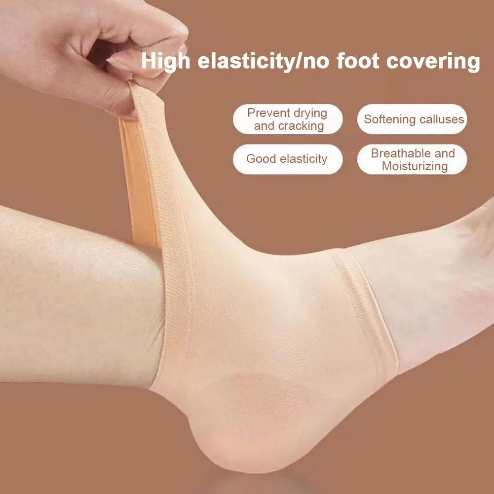 1 Set Heel Protector Silicone Heel Moisturizing Socks Anti-Crack Protective Cover Plantar Fasciitis Pain Relief Foot Care Tool