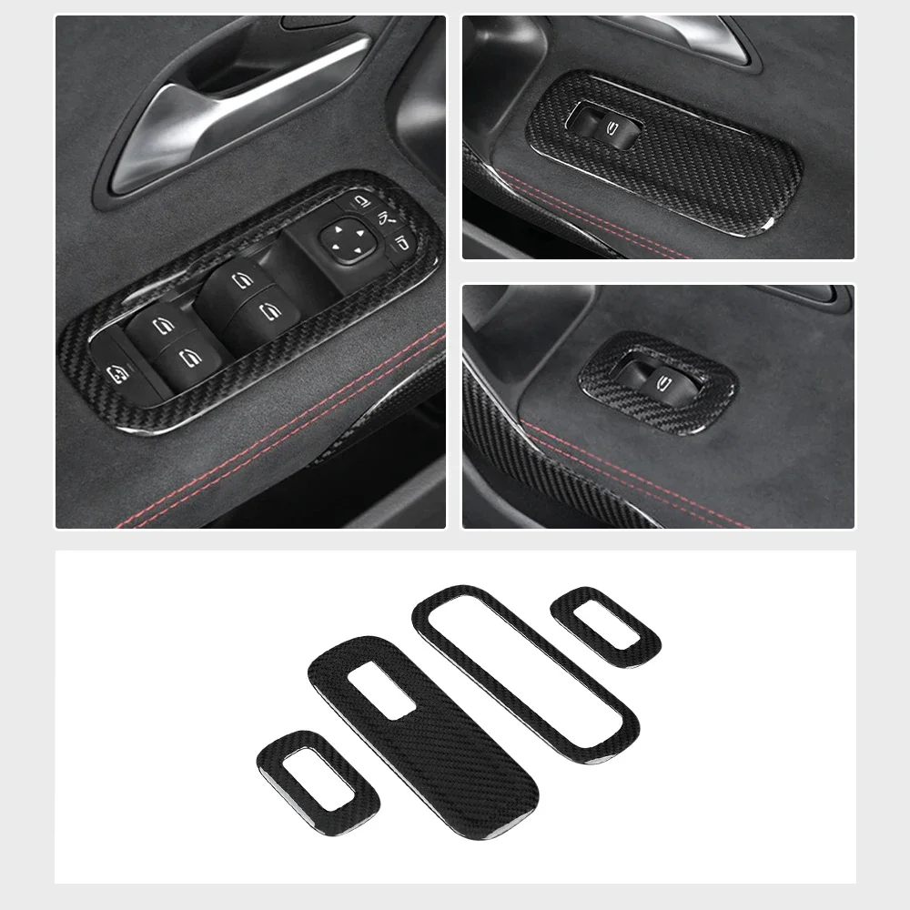 

Carbon Fiber Car Window Lift Switch Button Cover For Mercedes Benz A B CLA GLE GLB GLA Class W177 W247 C118 W118 X247 H247