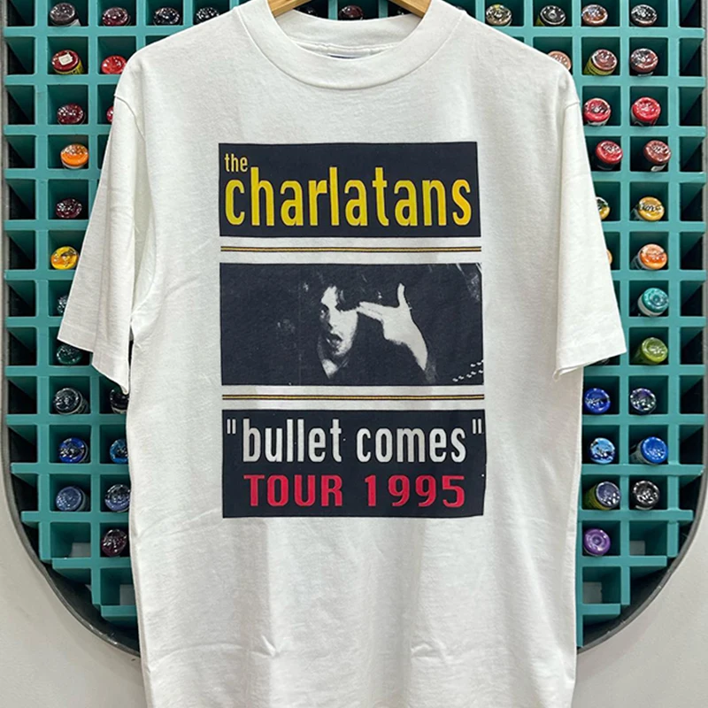 

Футболки с короткими рукавами The Charlatans Alternative Rock Band Rapcore American Retro Мужские и женские футболки с круглым вырезом