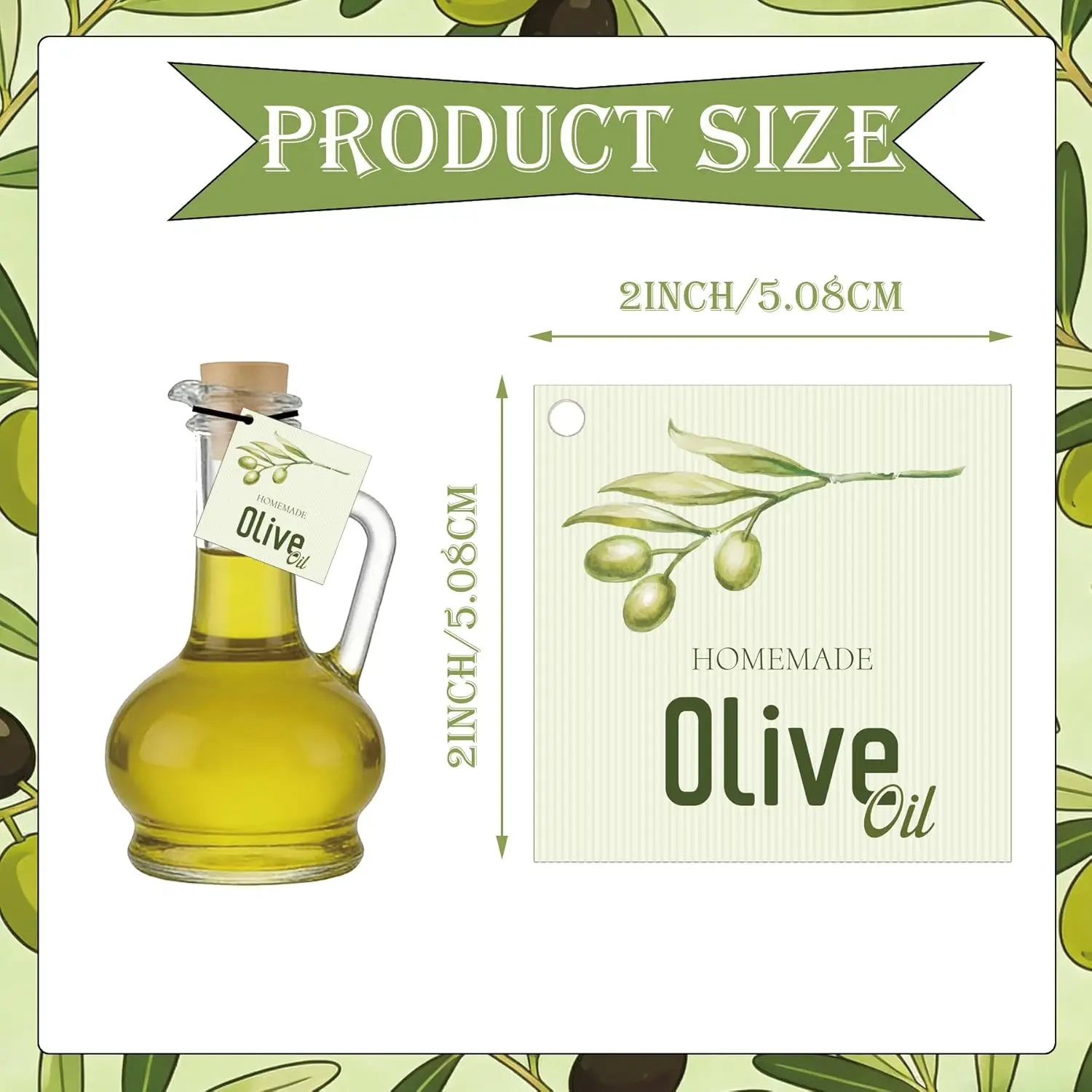 v2 inch Handmade Olive Oil Bottle Tags 30 Pcs Extra Virgin Olive Oil Hanging Sign Kitchen Cooking Bottles Tag for Rustic Kitchen