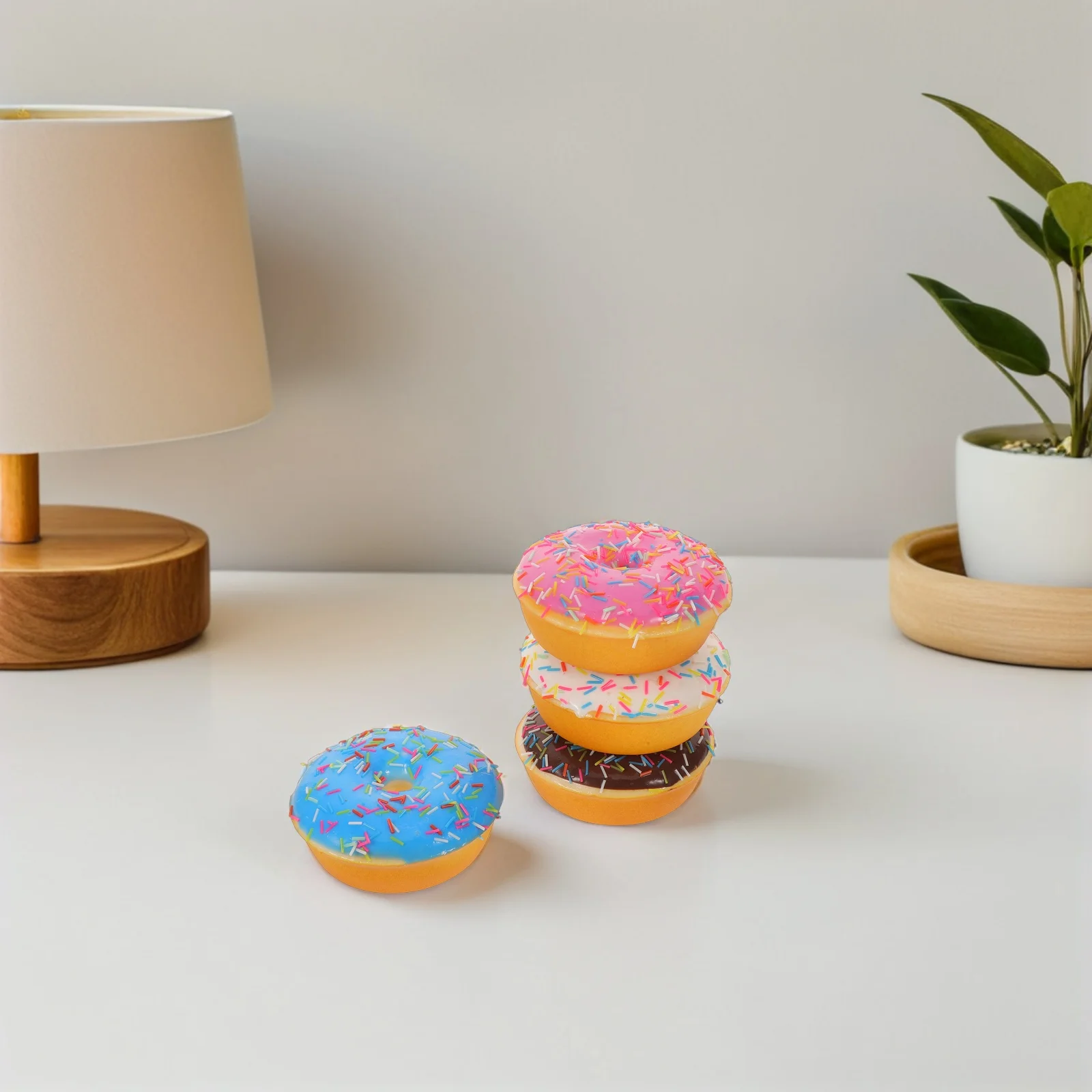 

4pcs Realistic Artificial Donuts Simulation Bread Set Fake Dessert Props For Party Decor Bakery Shop Window Display Montessori