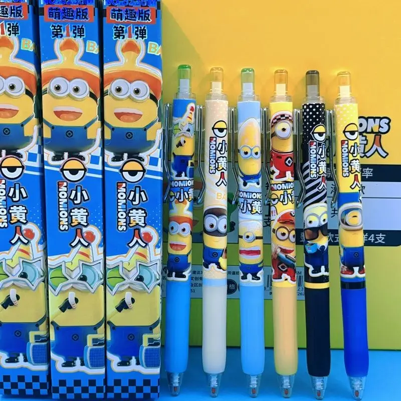 Verachtelijke Me Minions Cartoon Blinde Doos Pen Creatieve Kawaii Pers Gel Pen Sneldrogende Handtekening Verrassende Geschenkdoos Groothandel