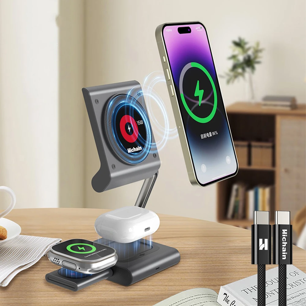 hichin-wireless-15w-max-magnetic-phone-charging-stand-3in1-design-for-iphone12-17-series-for-android-phone-earphones-watches