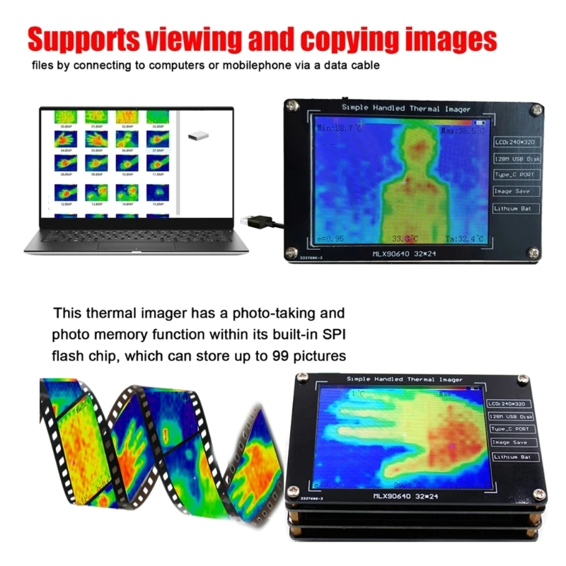 Termocamera, termocamera (IR), con risoluzione IR 320x240, intervallo di temperatura da-40 ~ 300 °C