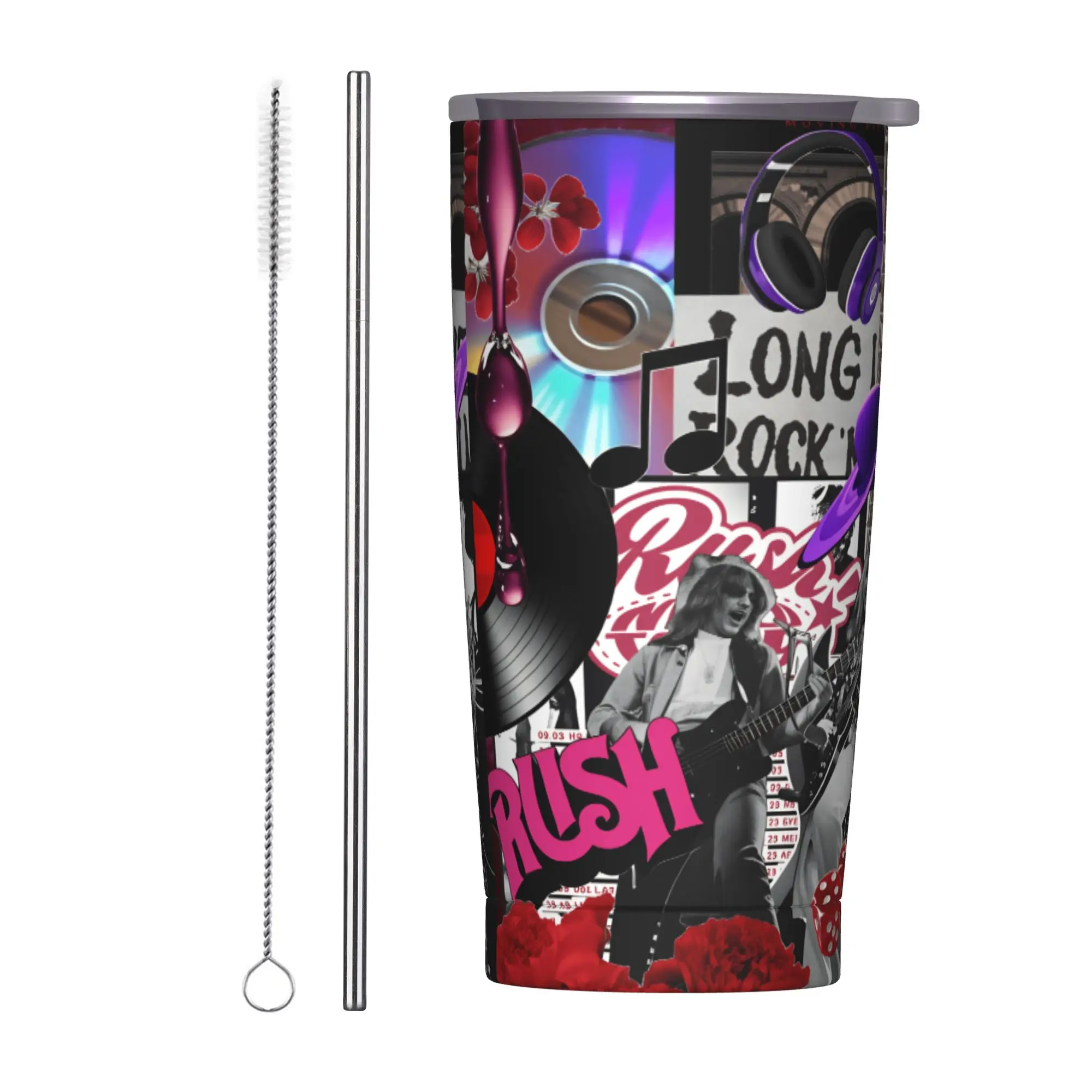 Rush Band Tumbler  Cold and Hot Keep Heat Stainless Steel Thermal Cups Custom Mugs Cup,