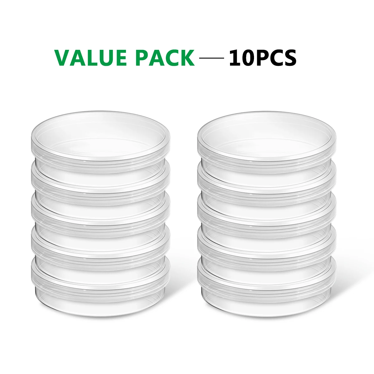 

10Pcs Plastic Petri Dish Sterilized Break-Resistant Ergonomic Design for Experiment Culture Dish Applications Portable