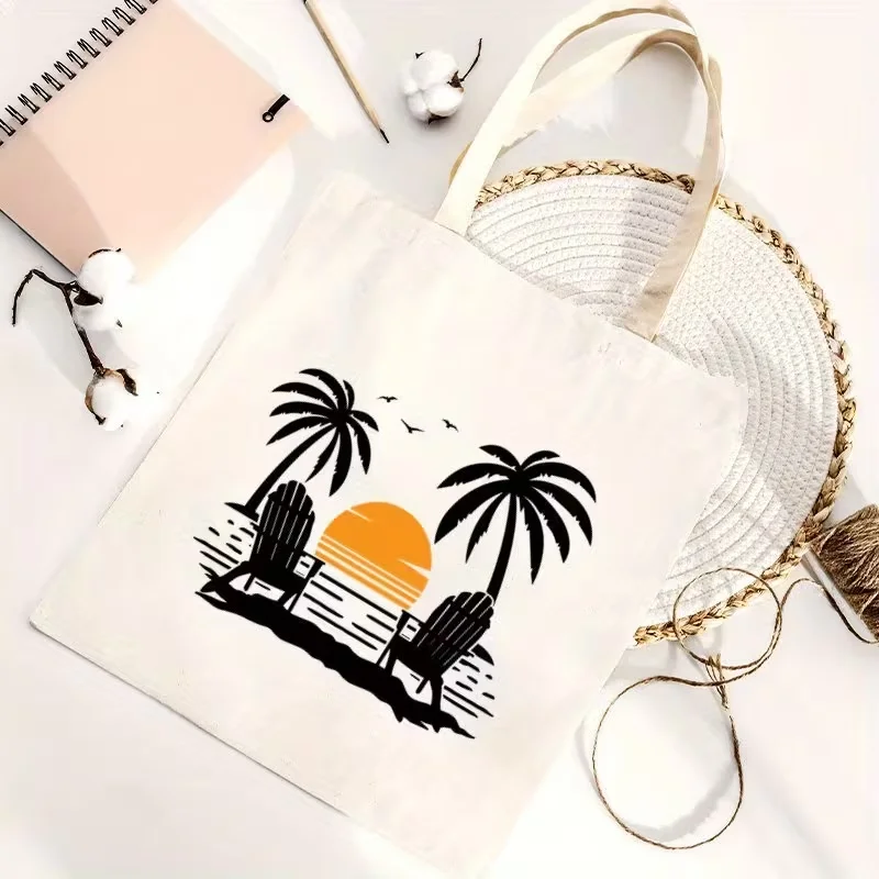 Ballroom Dancing Couple Silhouette Print Canvas Tote Bag Dancer Lover Reusable Shoulder Bag For Daily Shopping Party
