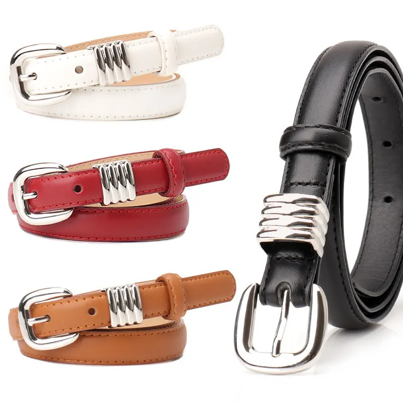 Stylish Light Luxury Sophisticated and Minimalist Women’s Belt—Trendy Versatile Everyday Decorative Leather Belt for Jeans