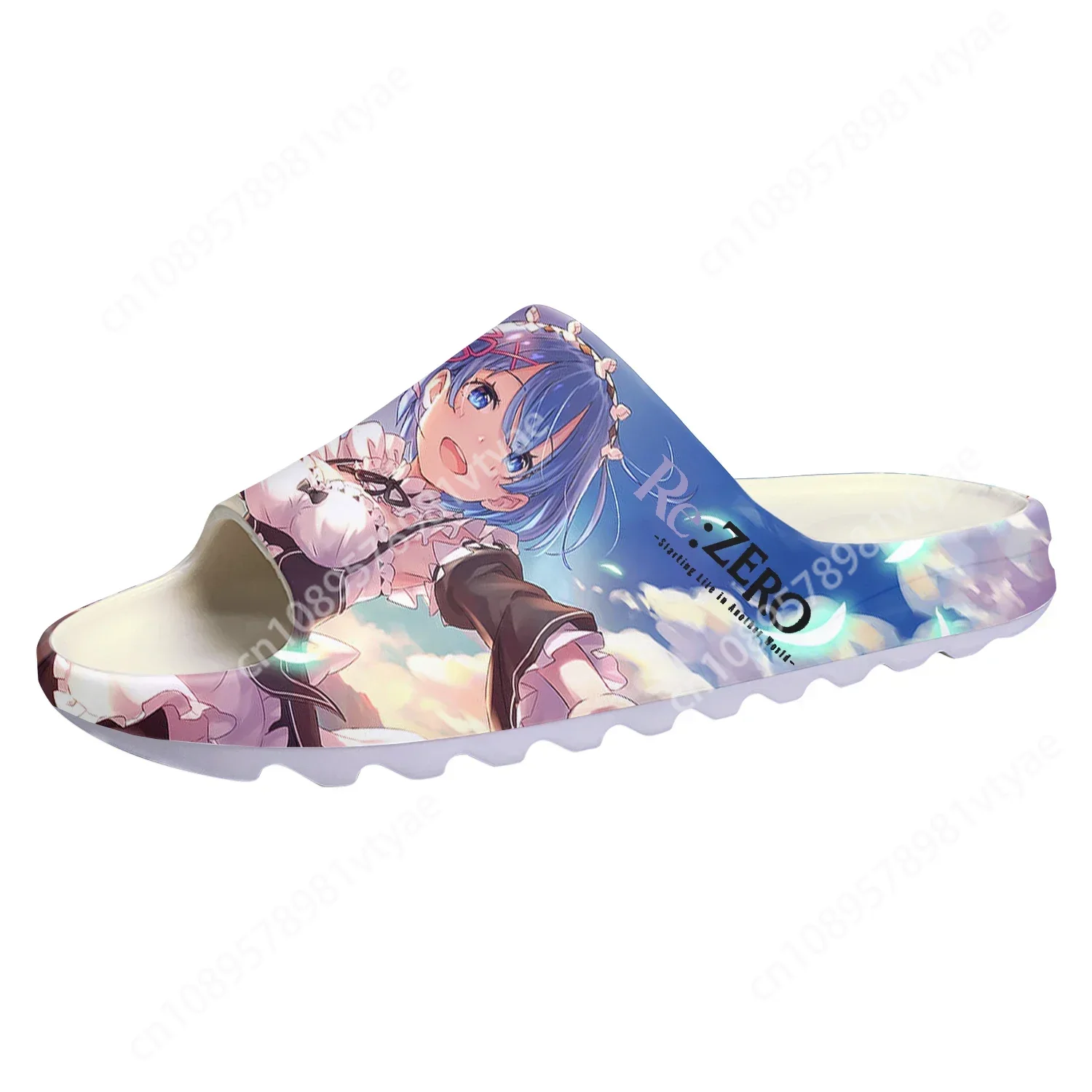 Rem Ram Soft Sole Sllipers Re:Zero Mens Womens Teenager Home Clogs Anime Step In Water Shoes On Shit Cartoon Customize Sandals