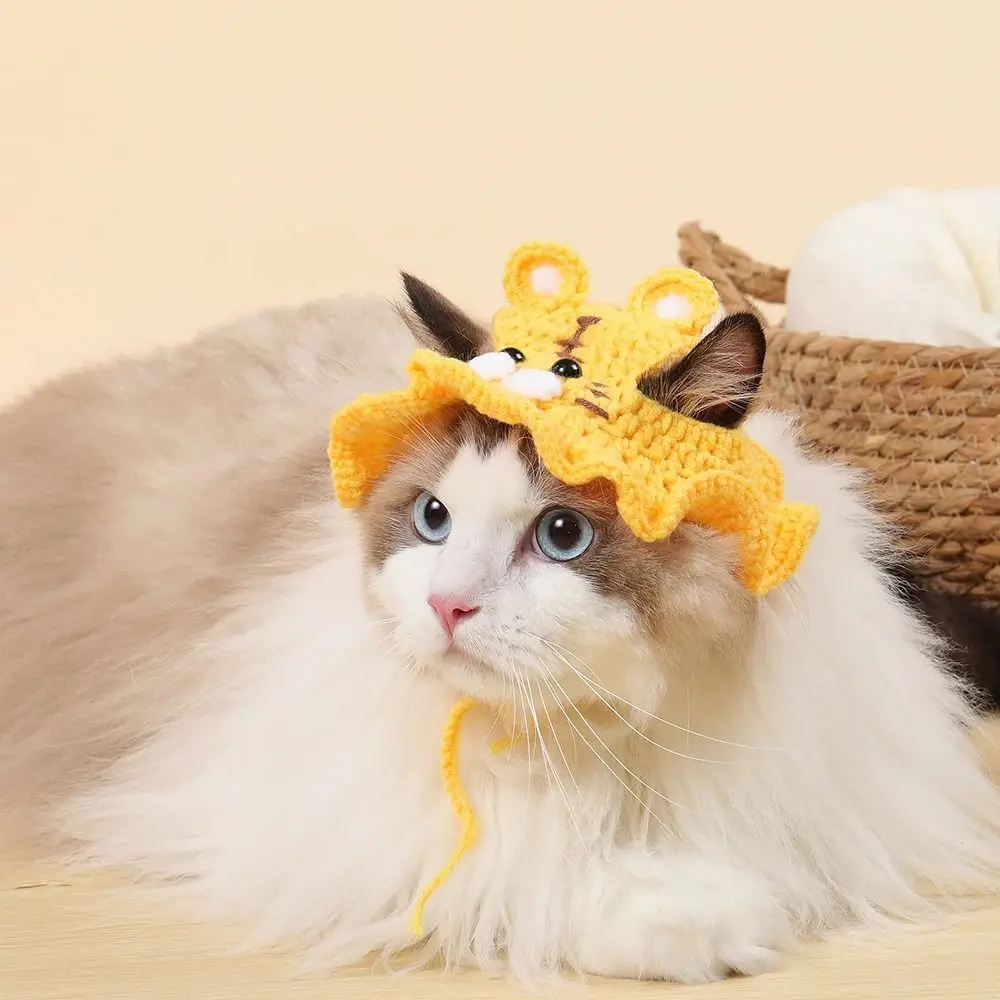 Cute Cat Hat Autumn Winter Elastic Cartoon Puppy Pet Cap Refined Party Kittens Knitted Hat