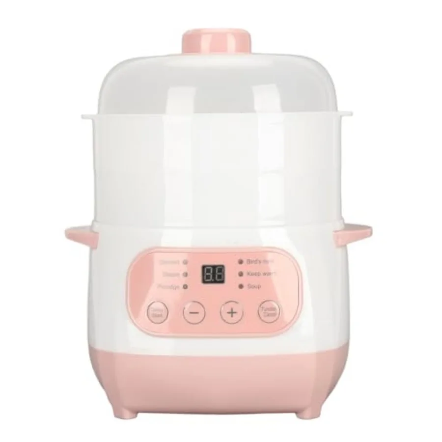 

Electric Stew Pot 1L Smart Twin Ceramic Pot Mini Ceramic Stew Cooker Appointment Timing Boiled Porridge Soup Pot Prevent Dry Bu