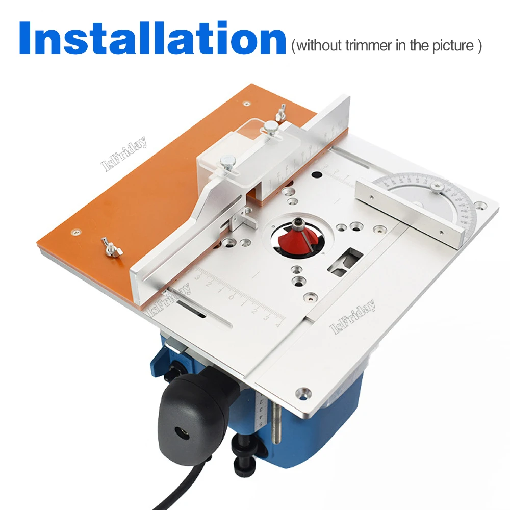 Imagem -03 - Alumínio Router Tabela Inserir Placa Elétrica Madeira Milling Flip Board Miter Gauge Guia Grupo Bancada de Madeira
