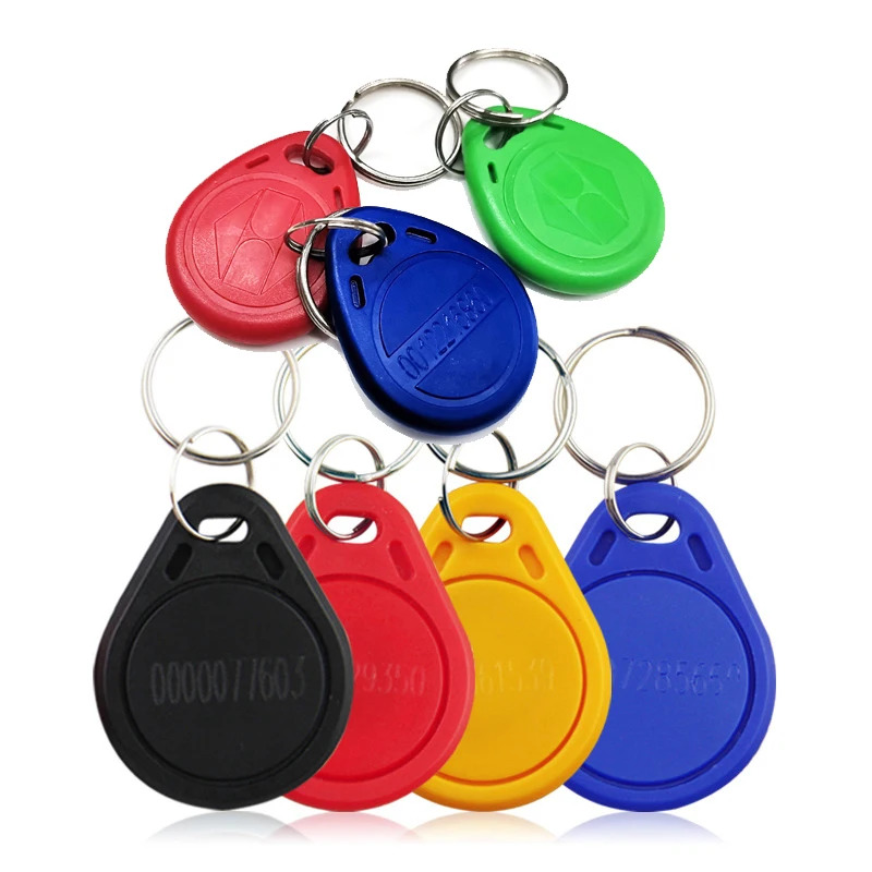 100pcs/lot RFID Keychain Card Tag Key 125khz ID Keyfob TK4100 EM4100 Access Control Time Attendance Fob Token Ring