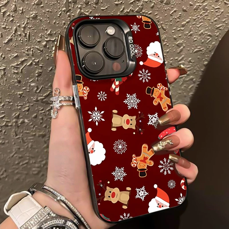 

Phone Case For iPhone 17 16 11 15 14 13 12 Pro Max XS X XR 7 8 Plus 16E 17 Air Creative Christmas Pattern Shockproof Back Cover