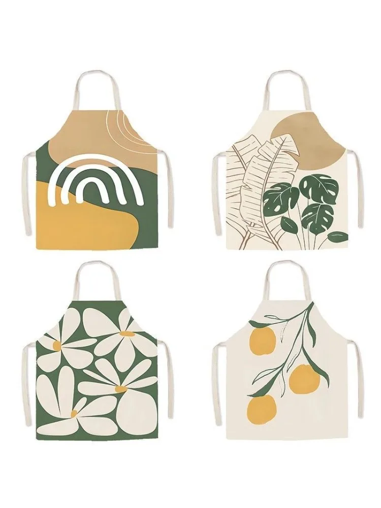 Bavoir de cuisine en lin rétro français, tablier sans manches pour Salon de manucure, vêtements de travail pour fleuriste