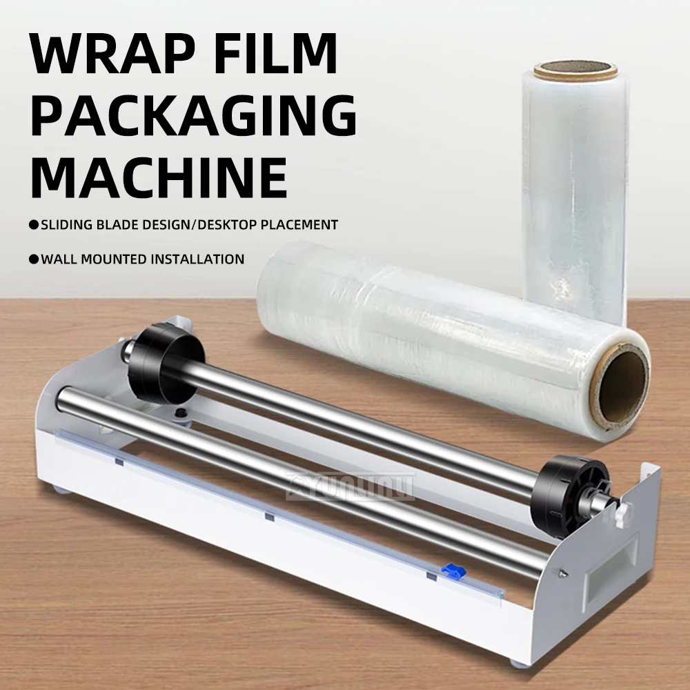 Commercial Stretch Wrap / Film Dispenser – Plastic Wrap Cutter with Stand for Supermarket Fruit & Express / Parcel Packing