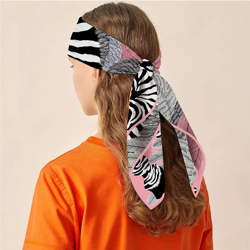 Silk Scarf Women Fly Horse Print Square Scarves Wraps Head Echarpes Silk Foulards Femme Beach Shawl Bandana Lady Hijabs 90CM